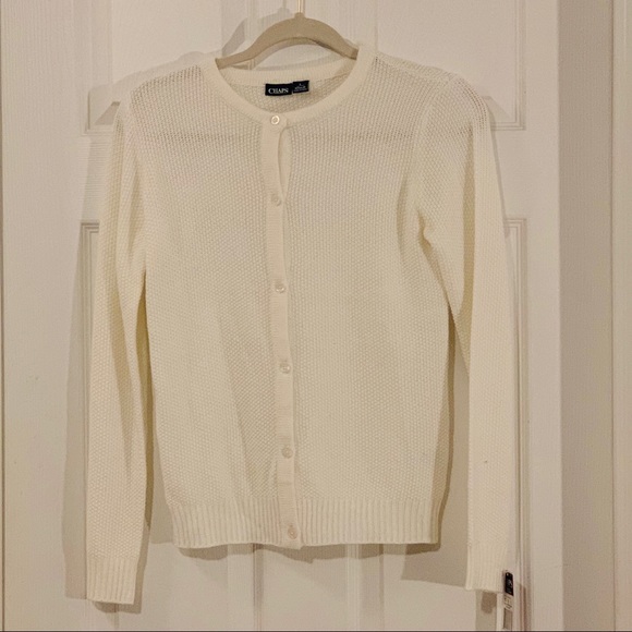 Chaps Other - Chaps white cardigan sweater size large